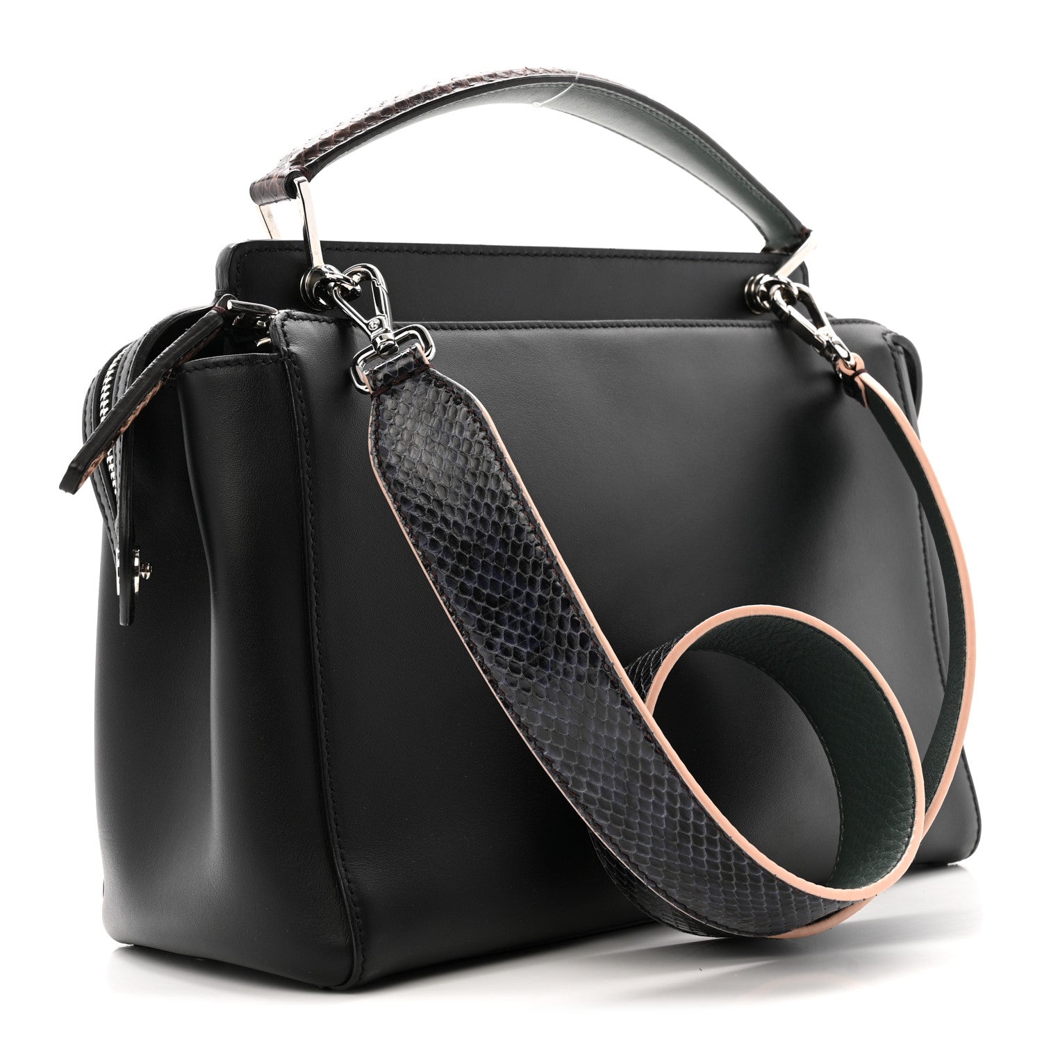 Vitello Baltico Dolce Elaphe DotCom Satchel Dark Grey