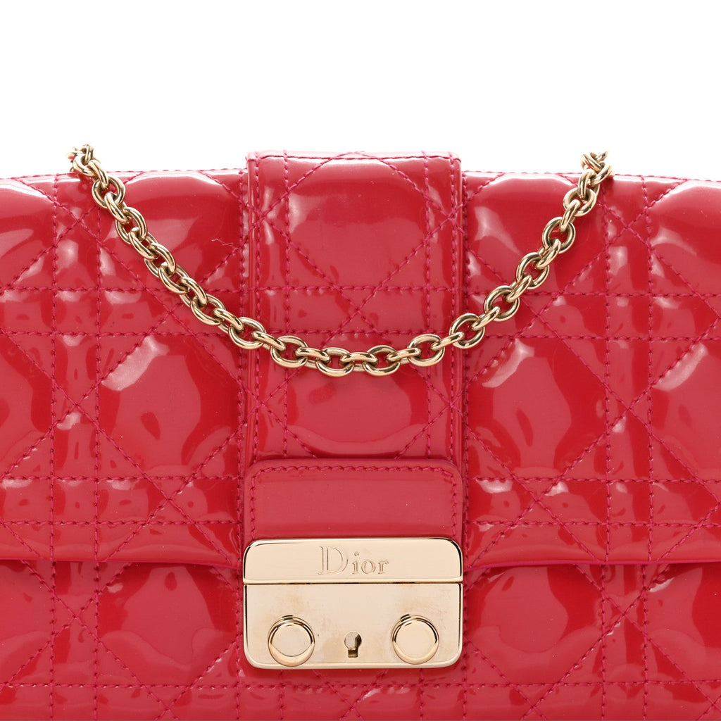 Patent Cannage Miss Dior Promenade Pouch Fuchsia