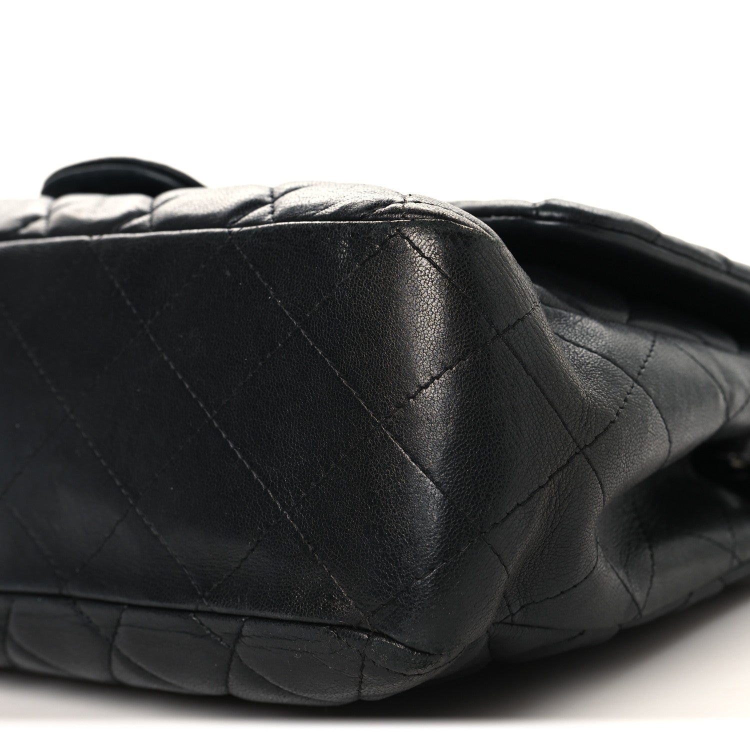 Lambskin Quilted Jumbo Single Flap Black