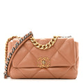 Lambskin Quilted Medium Chanel 19 Flap Brown