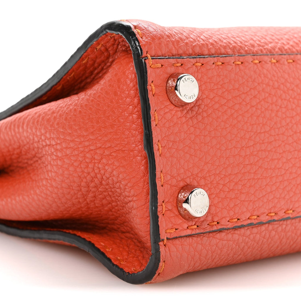 Cuoio Romano Selleria Mini Peekaboo Iconic Satchel Dark Orange