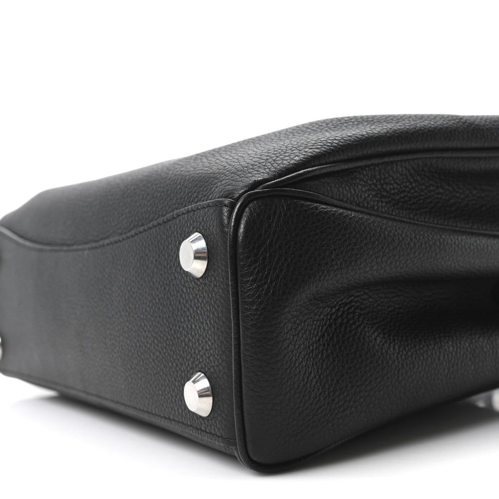 Grained Calfskin Small Rodeo Top Handle Handbag Black