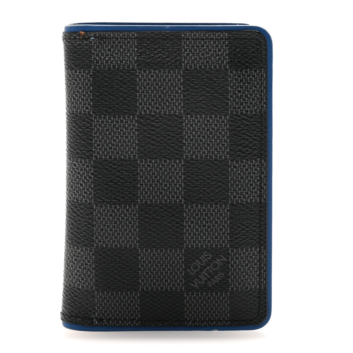 Damier Graphite Pocket Organizer Bleu Neon