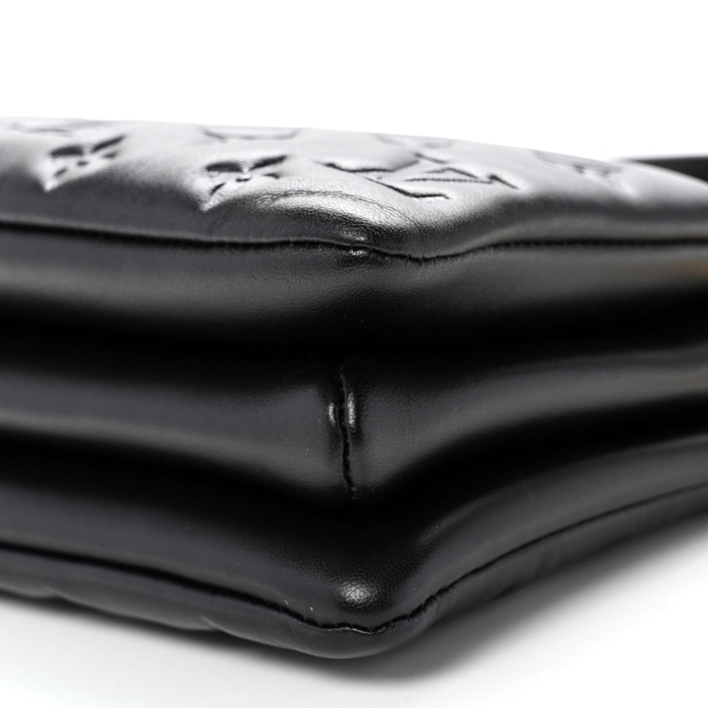 Lambskin Embossed Monogram Coussin BB Black