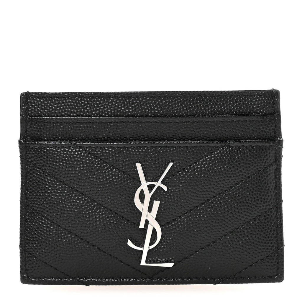 Grain De Poudre Matelasse Chevron Monogram Credit  Case Black