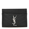 Grain De Poudre Matelasse Chevron Monogram Credit  Case Black