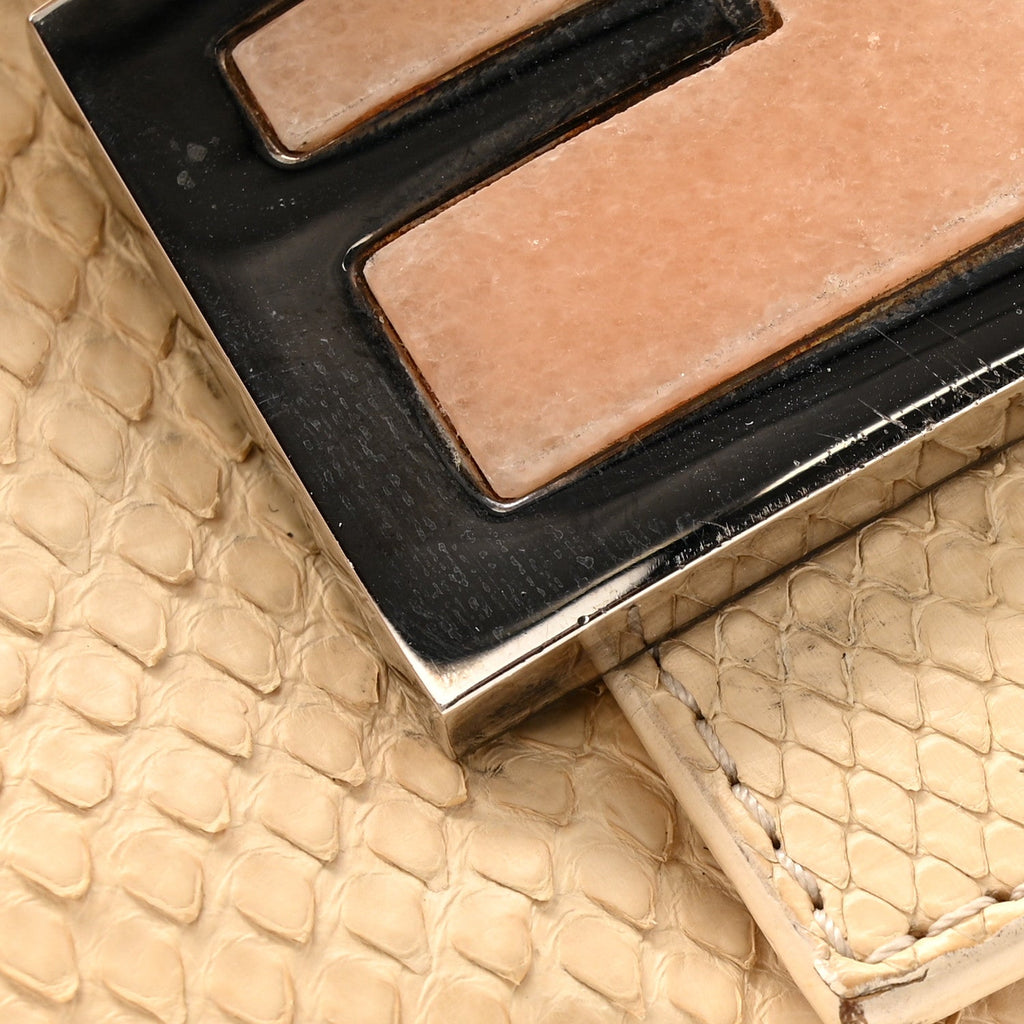 Snakeskin Baguette Light Beige