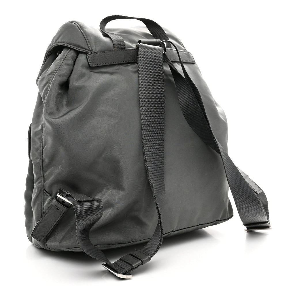 Tessuto Nylon Saffiano Medium Backpack Anthracite