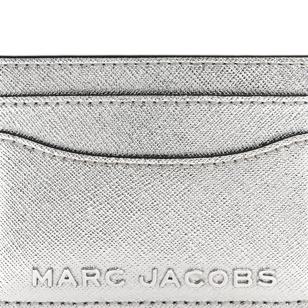 Metallic Saffiano holder Silver