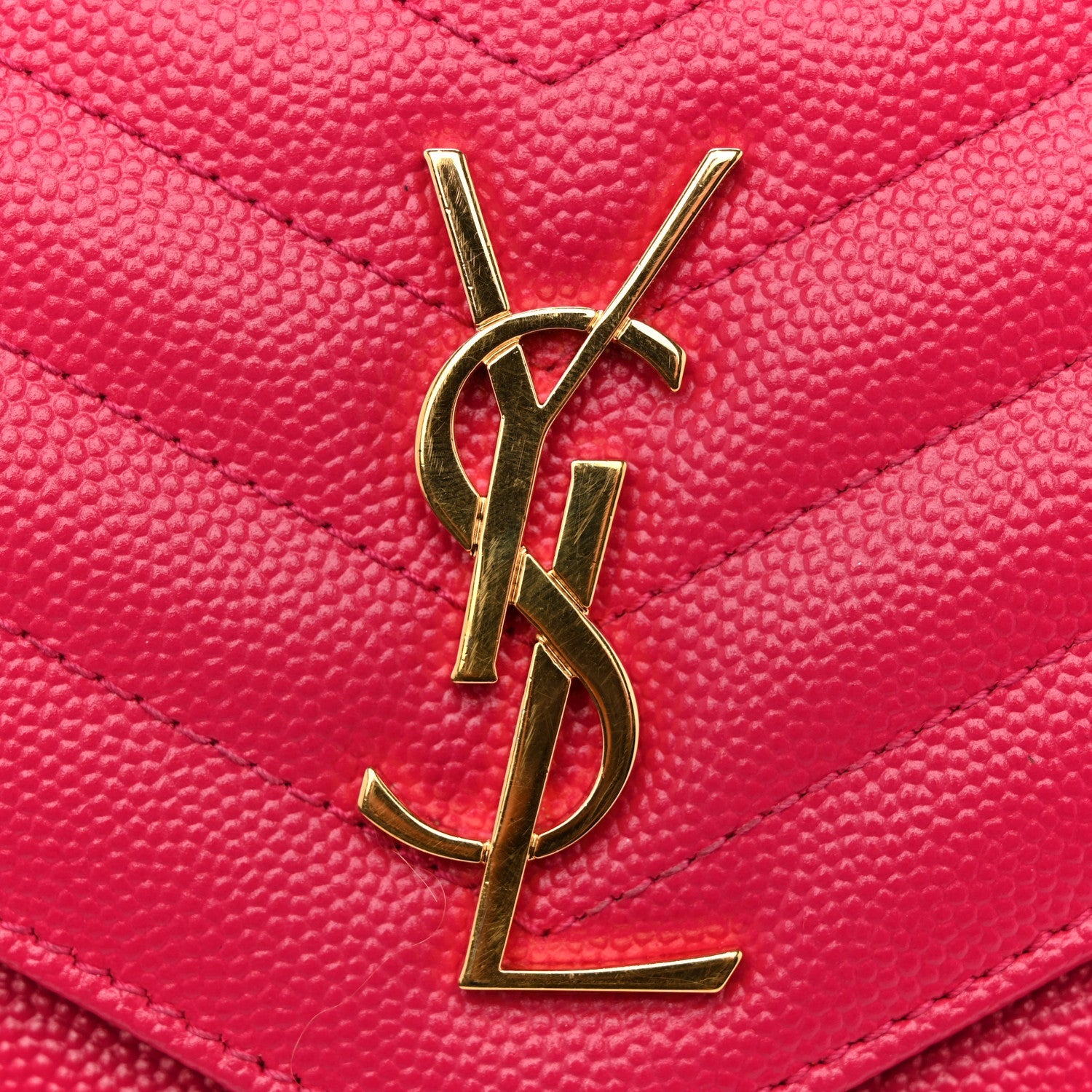 Grain De Poudre Matelasse Chevron Monogram Envelope Chain Wallet Bubblegum