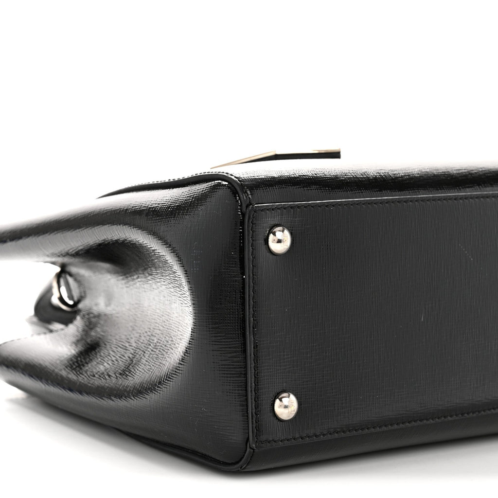 Patent Vitello Elite Petite 2Jours Tote Black