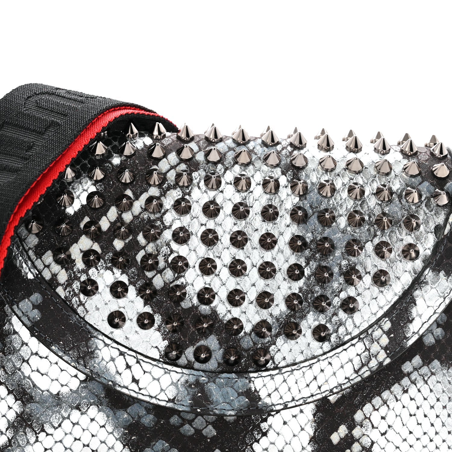 Metallic Snakeskin Spiked Explorafunk Wallet On Strap Gunmetal Black Multicolor