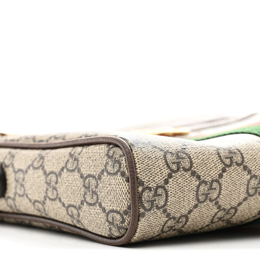 GG Supreme Monogram Web Small Ophidia Messenger Bag Brown