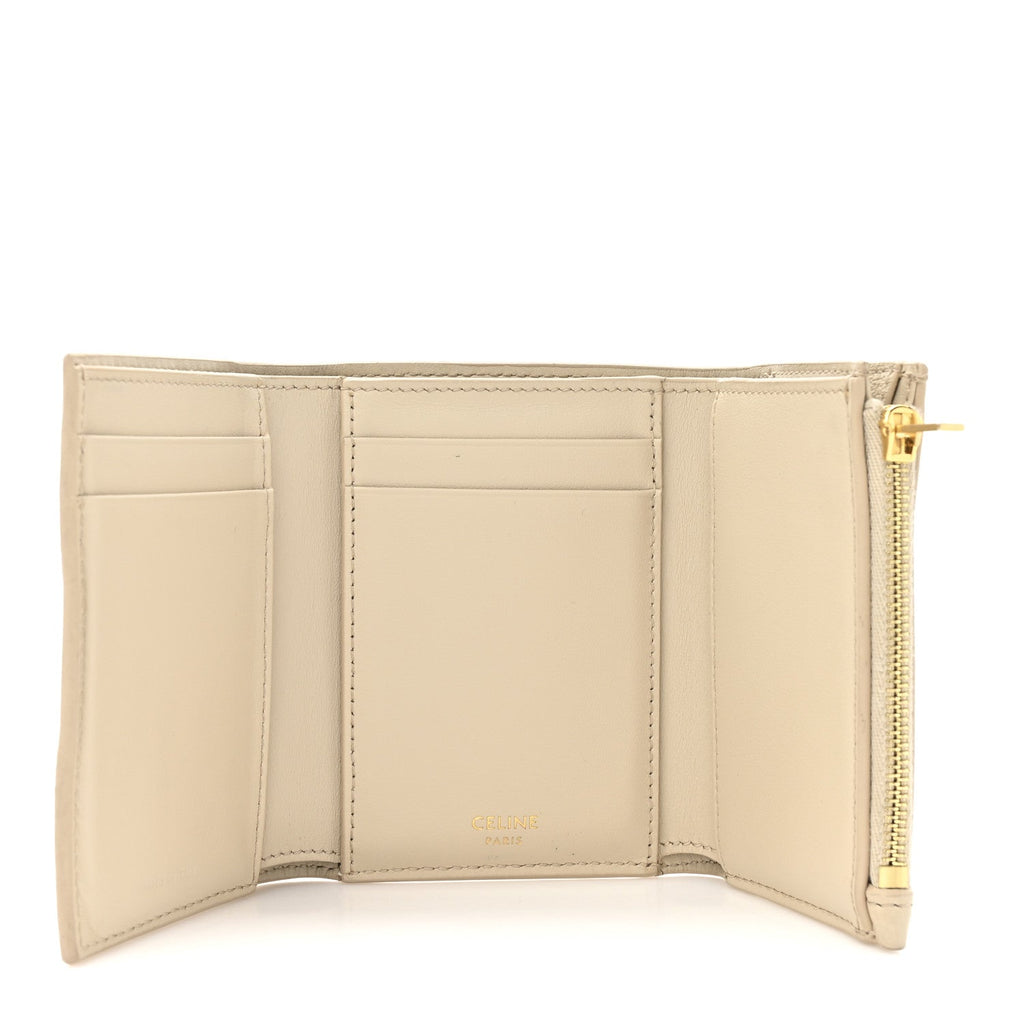 Grained Calfskin Triomphe Nino Wallet Deep Ivory