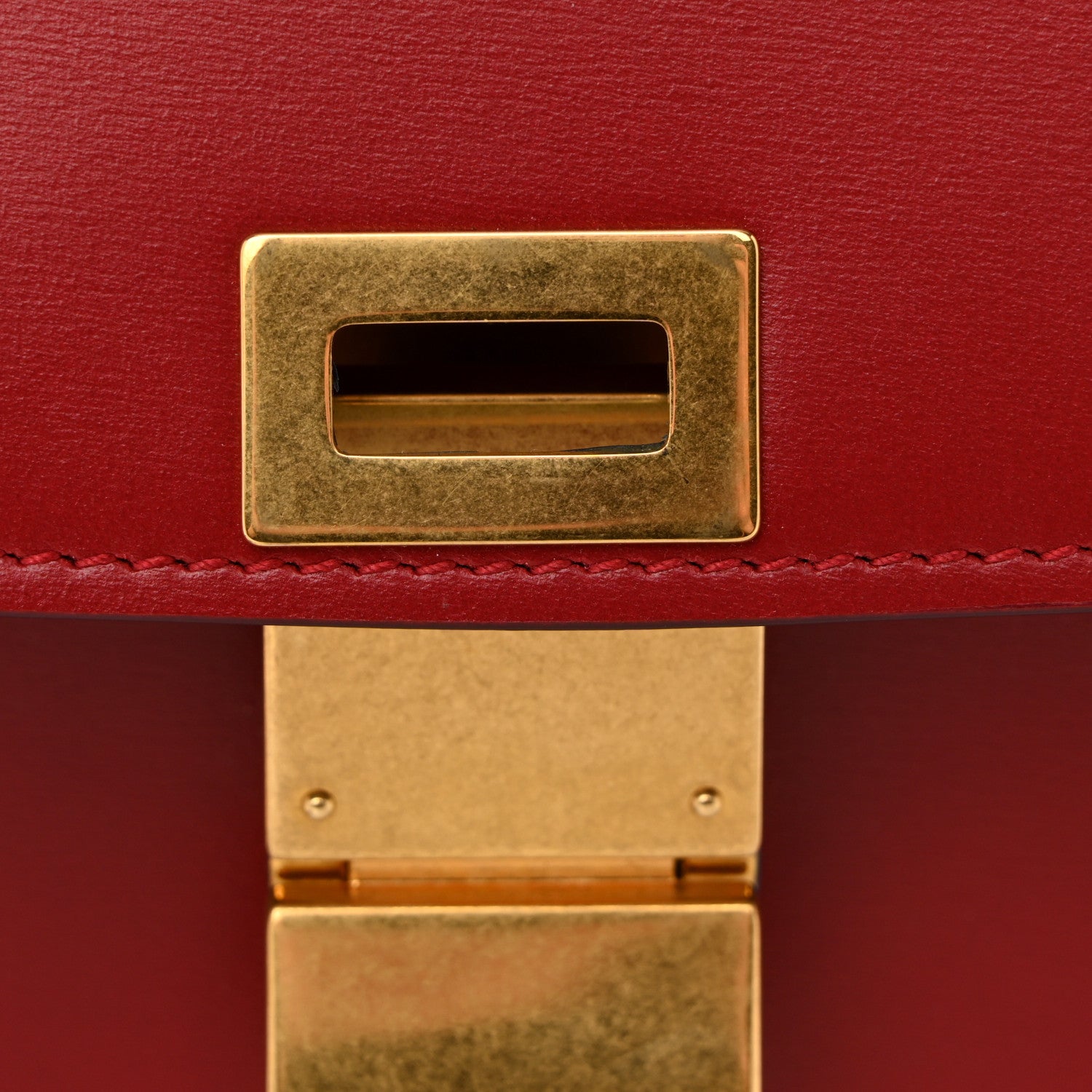 Box Calfskin Medium Classic Box Flap Bag Dark Brick