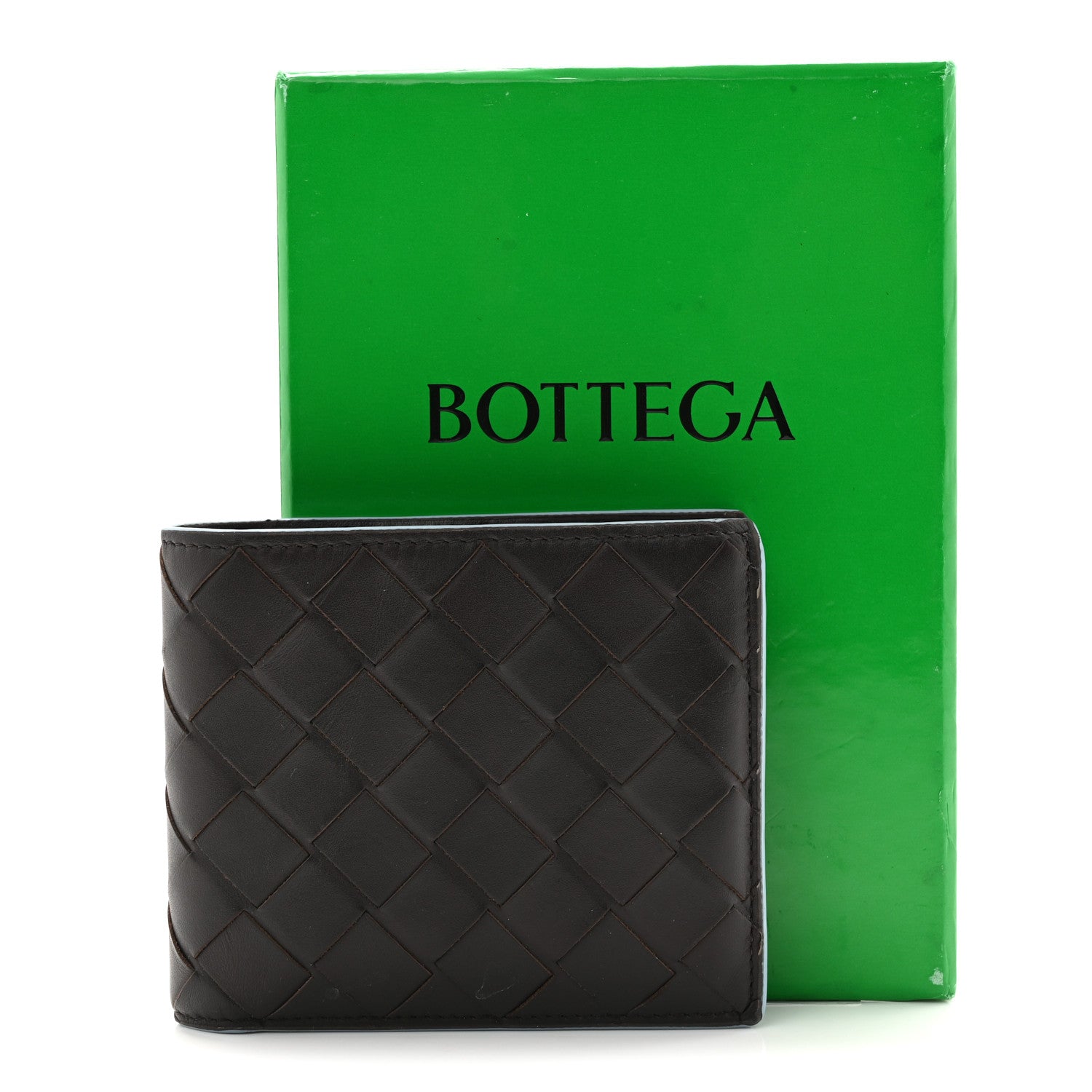 Nappa Intrecciato Bi-Fold Wallet Ebano