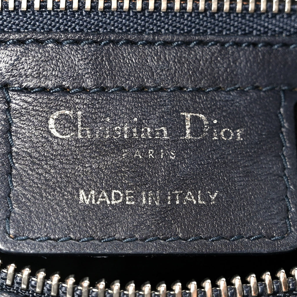 Lambskin Cannage Medium Lady Dior Navy Blue