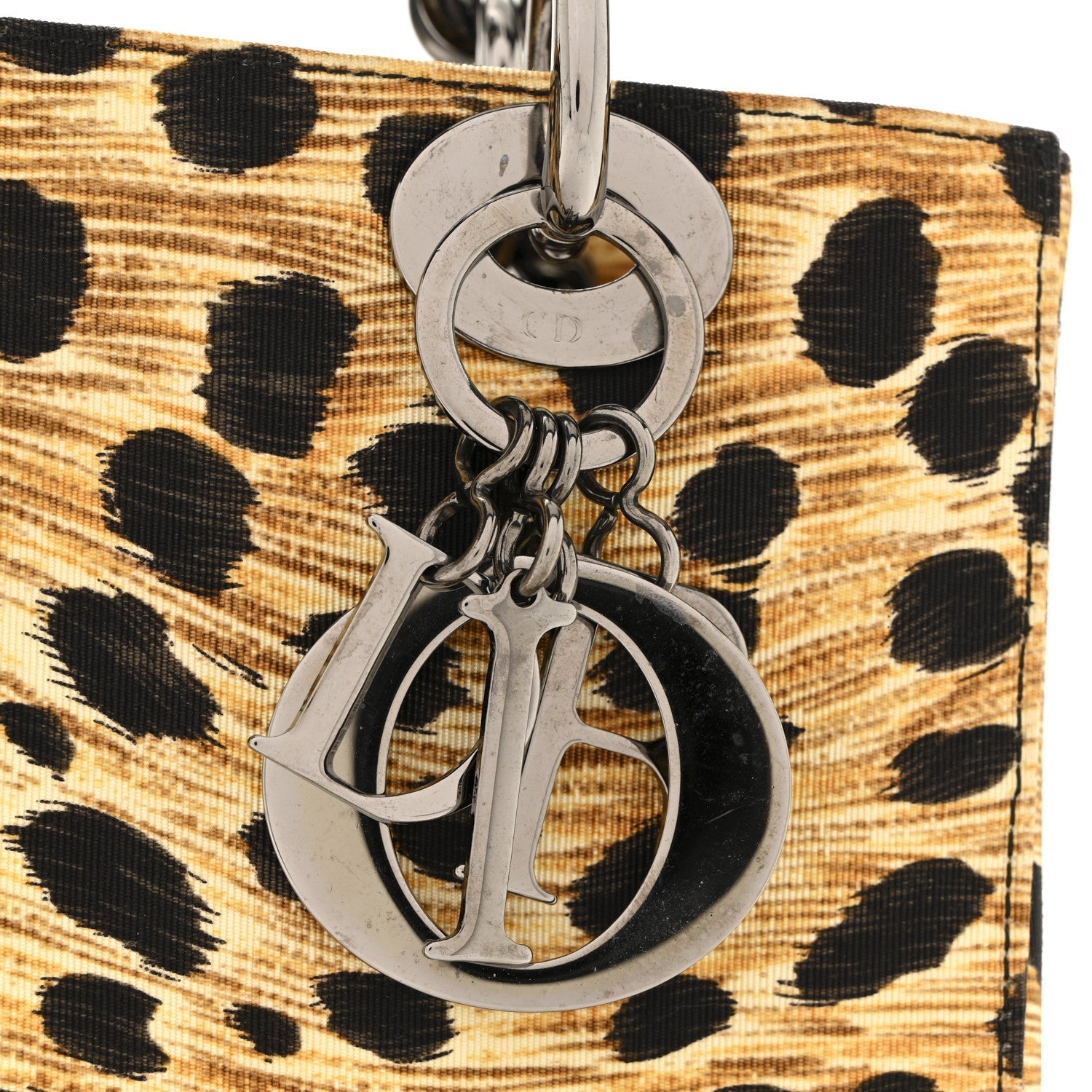Canvas Leopard Print Medium Lady Dior