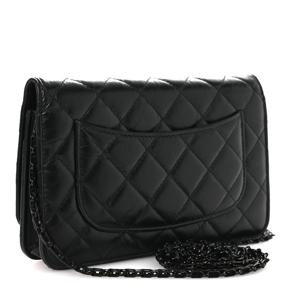 Aged Calfskin Quilted Reissue Wallet On Chain WOC So Black
