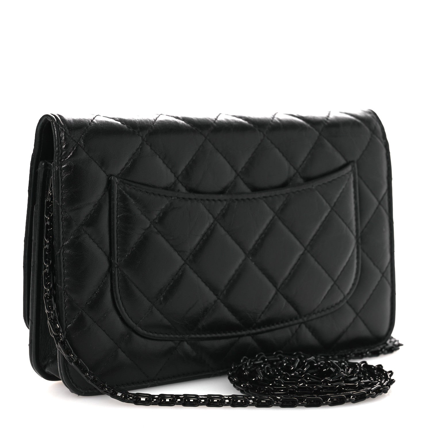 Aged Calfskin Quilted Reissue Wallet On Chain WOC So Black