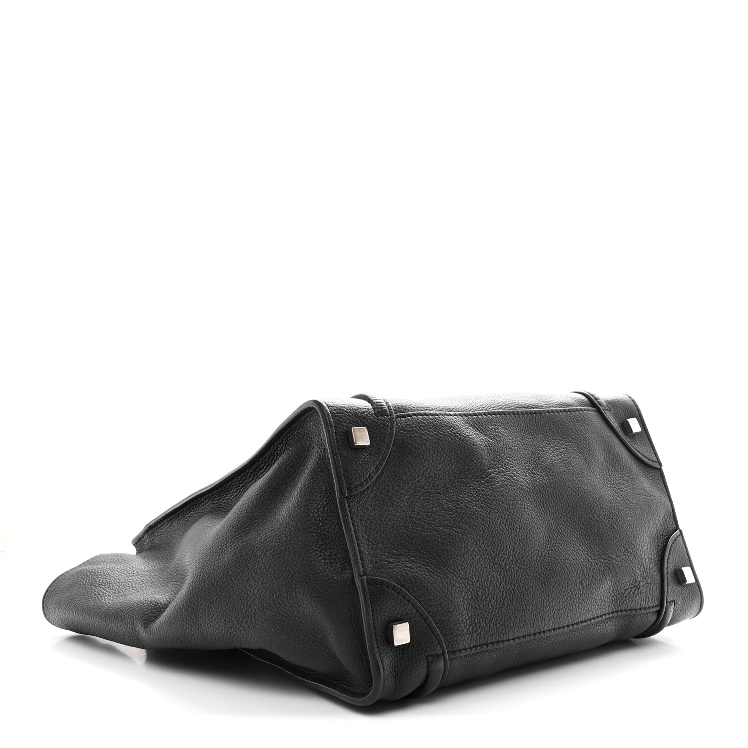 Drummed Calfskin Mini Luggage Black