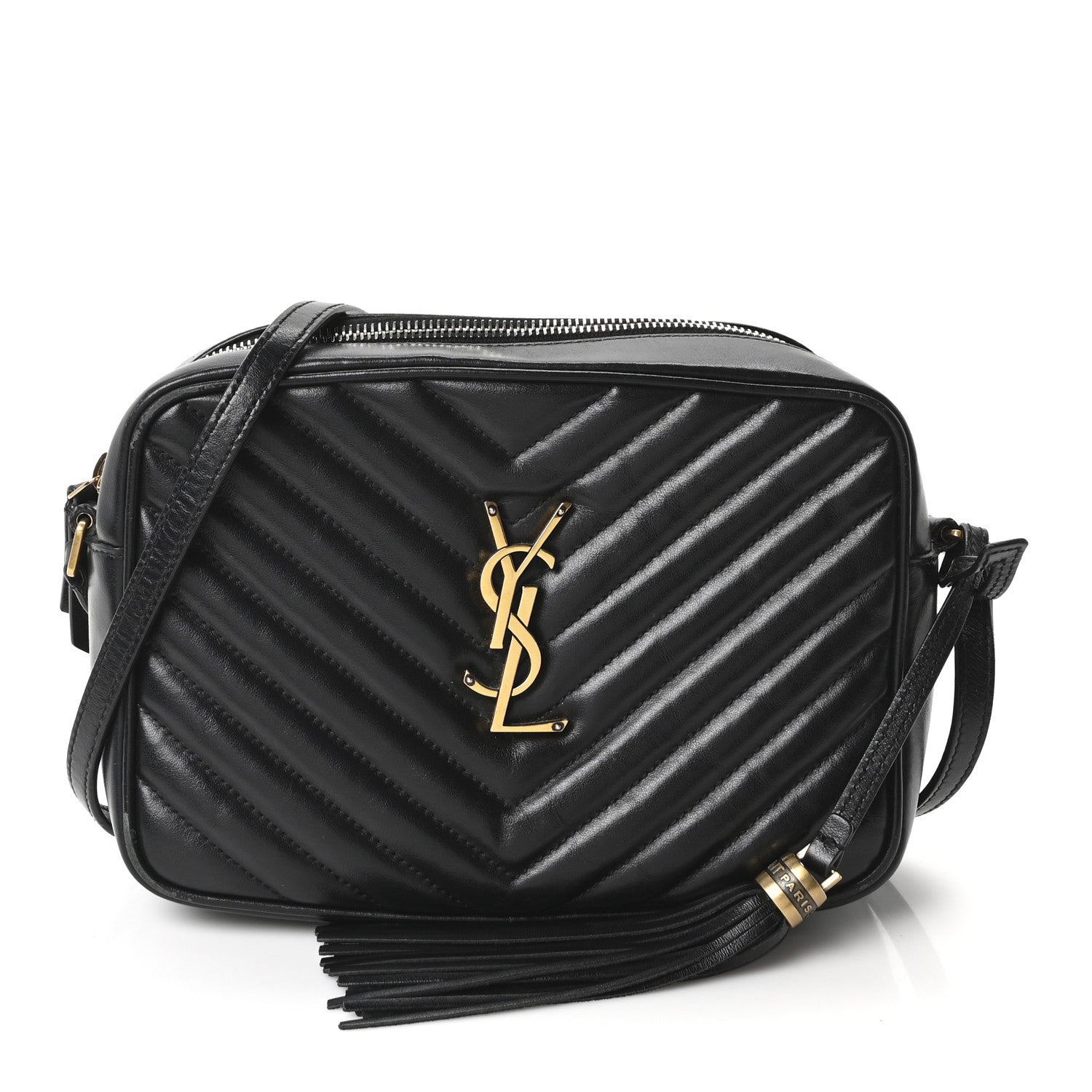 Calfskin Matelasse Monogram Lou Camera Bag Black