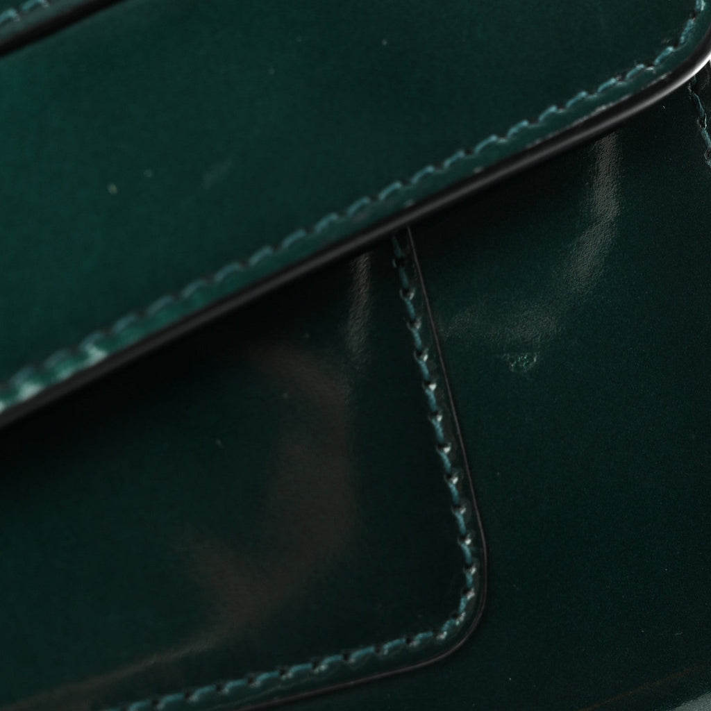 Metallic Calfskin Serpenti Forever Wallet Emerald