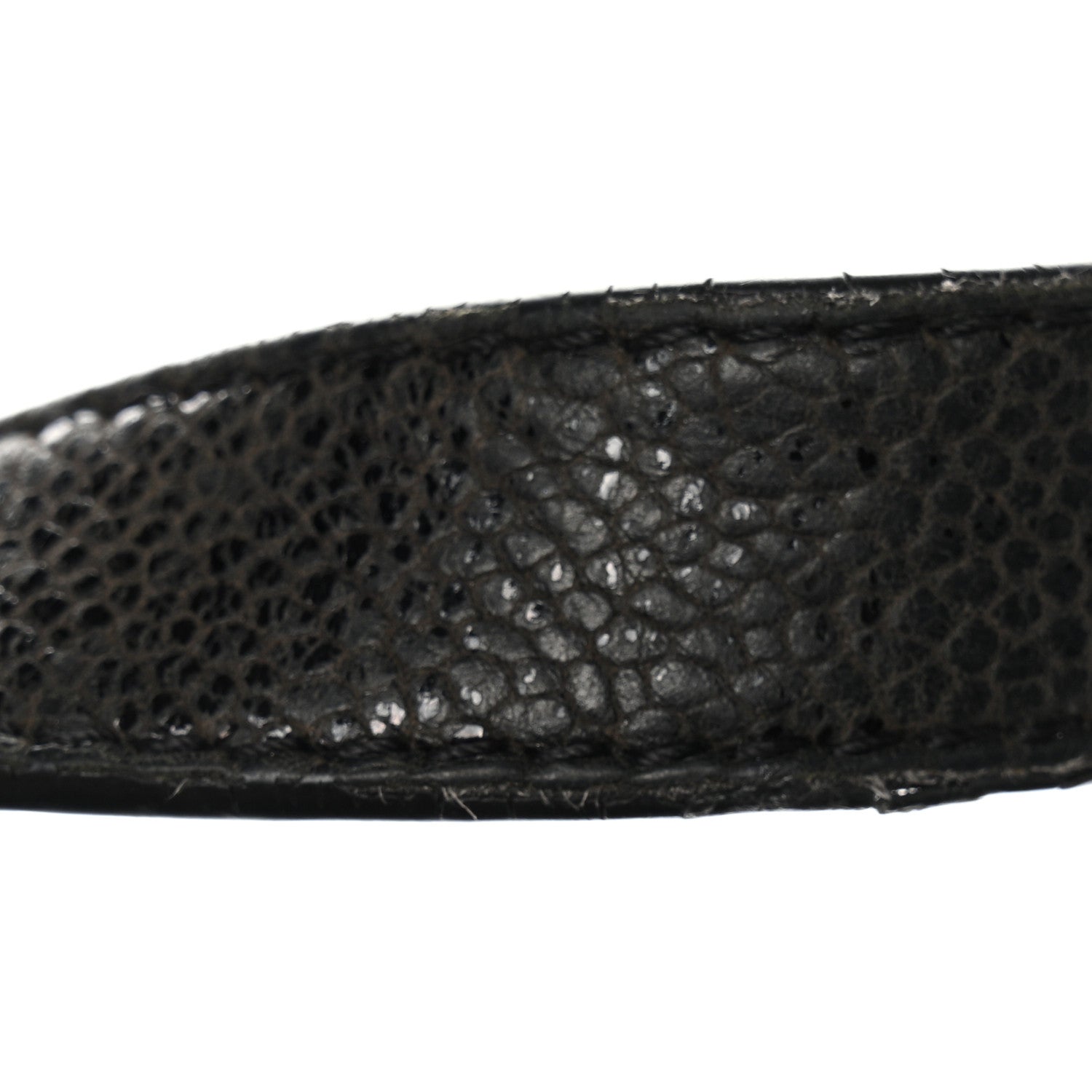 Crumpled Grained Calfskin Quilted CC Crave Tote Black