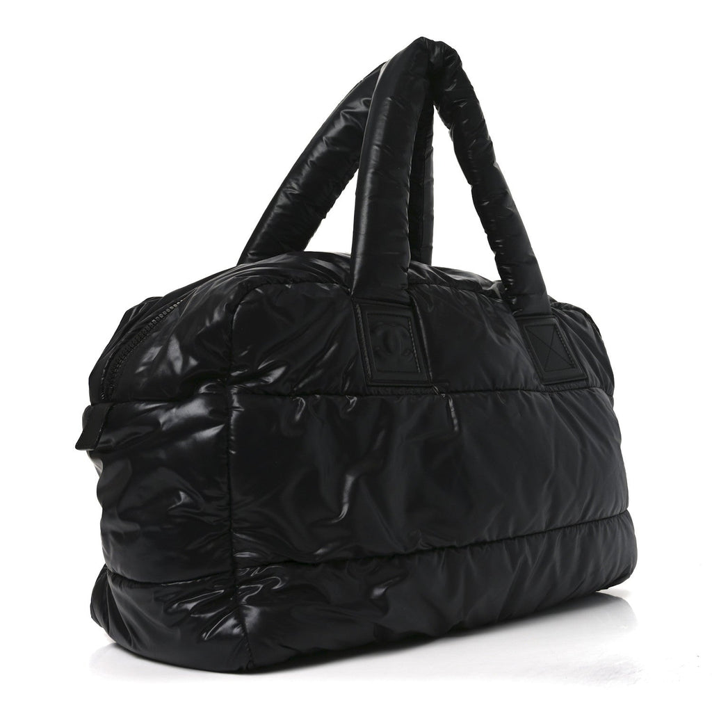 Nylon Coco Cocoon Large Reversible Tote Black