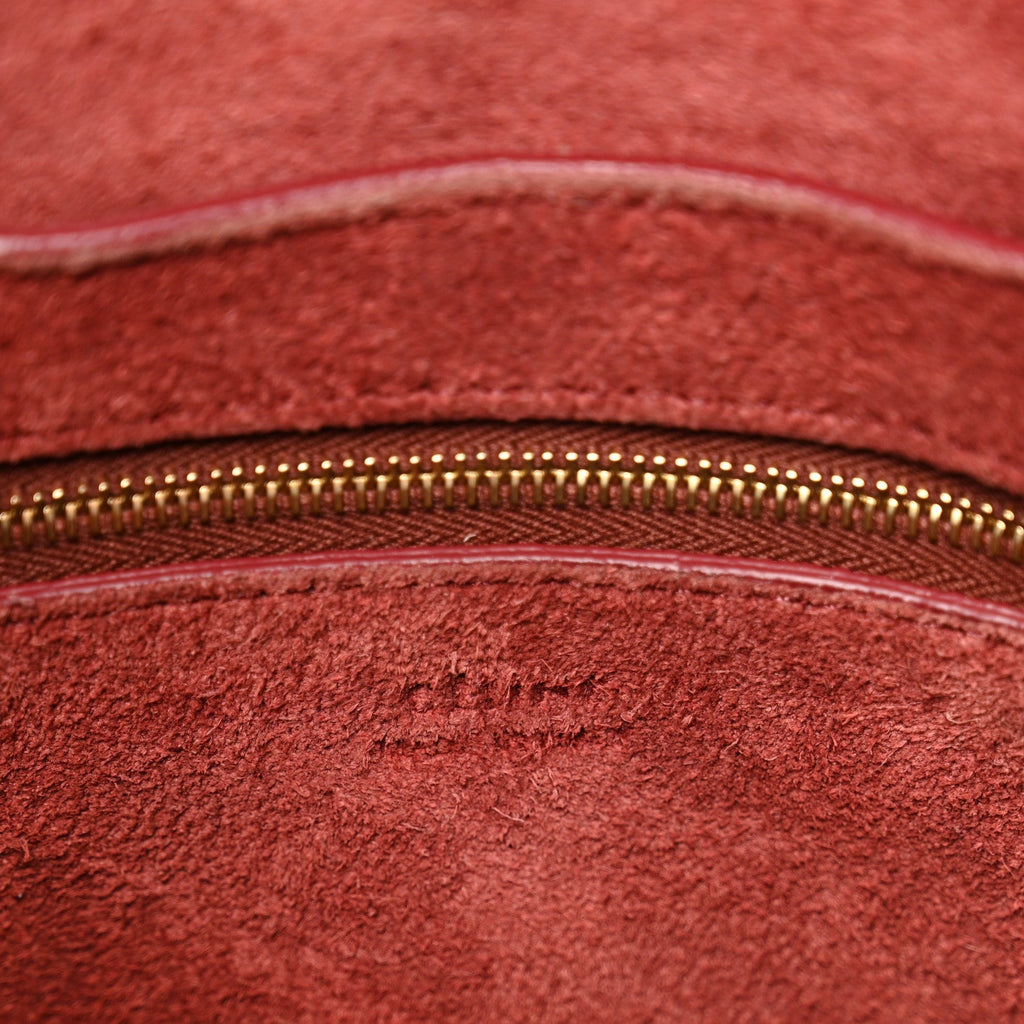 Soft Grained Calfskin Small Sangle Bucket Bag Burgundy