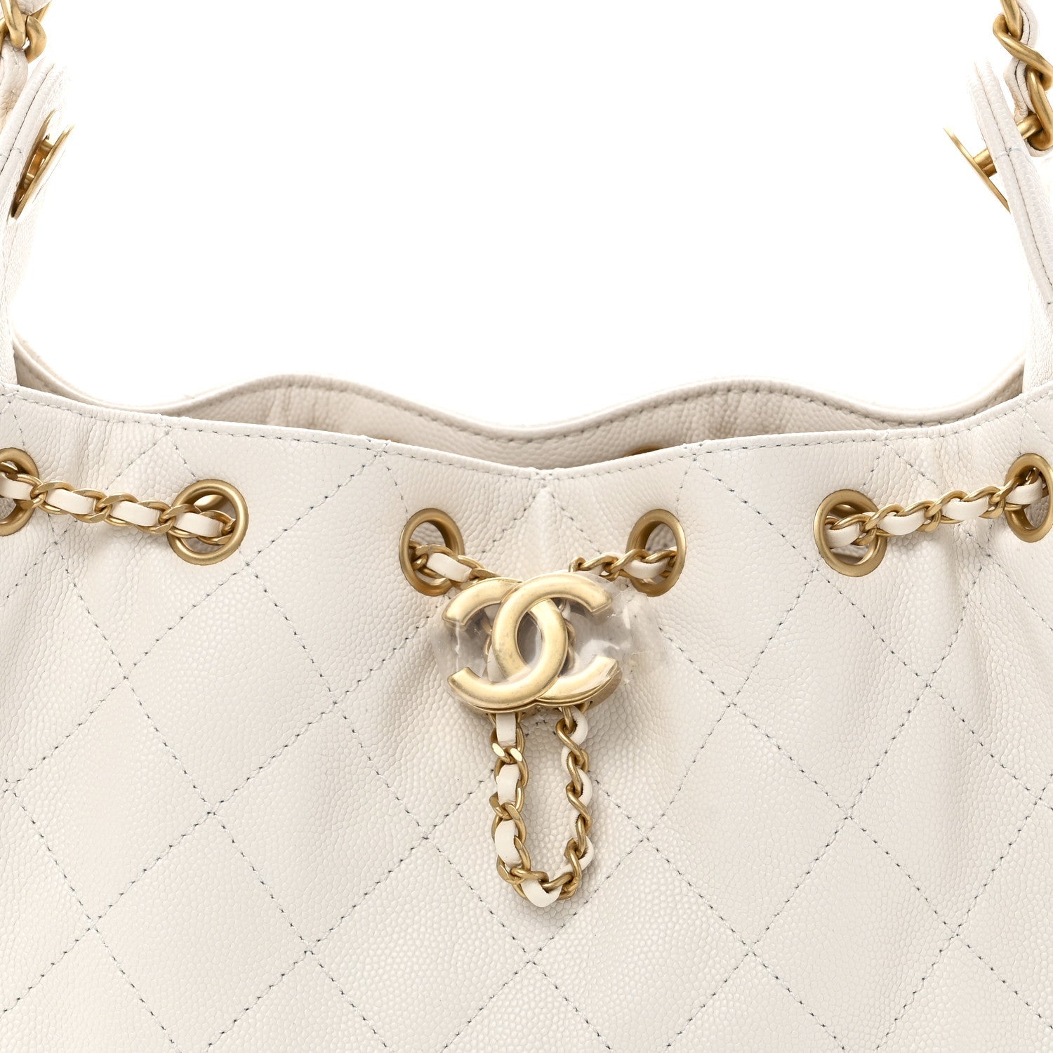 Caviar Quilted Mini Chanel 25 Handbag White