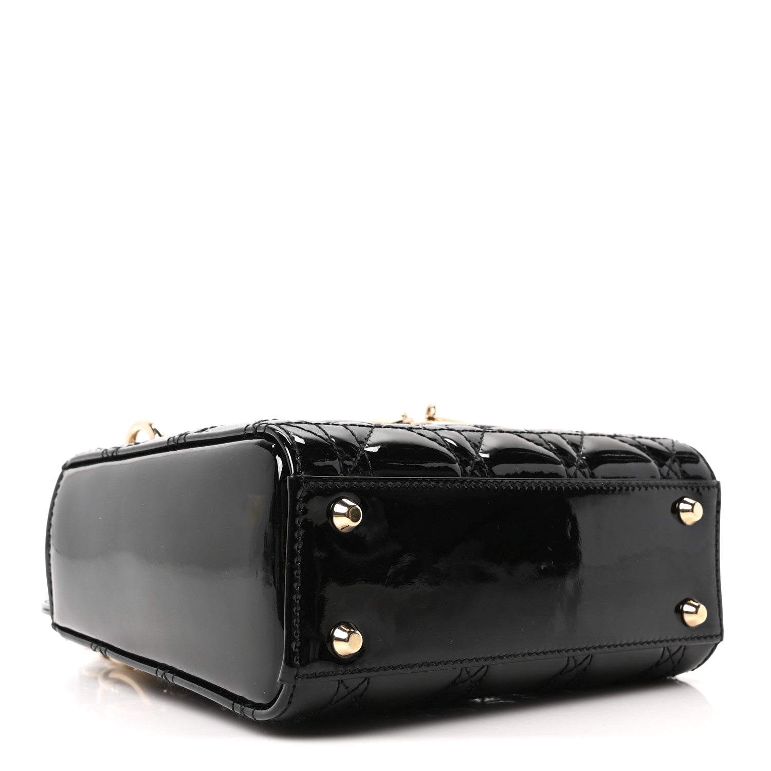 Patent Cannage Mini Lady Dior Black