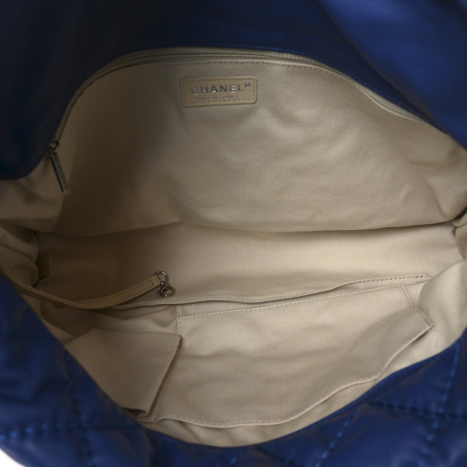 Calfskin Quilted French Riviera Hobo  Blue