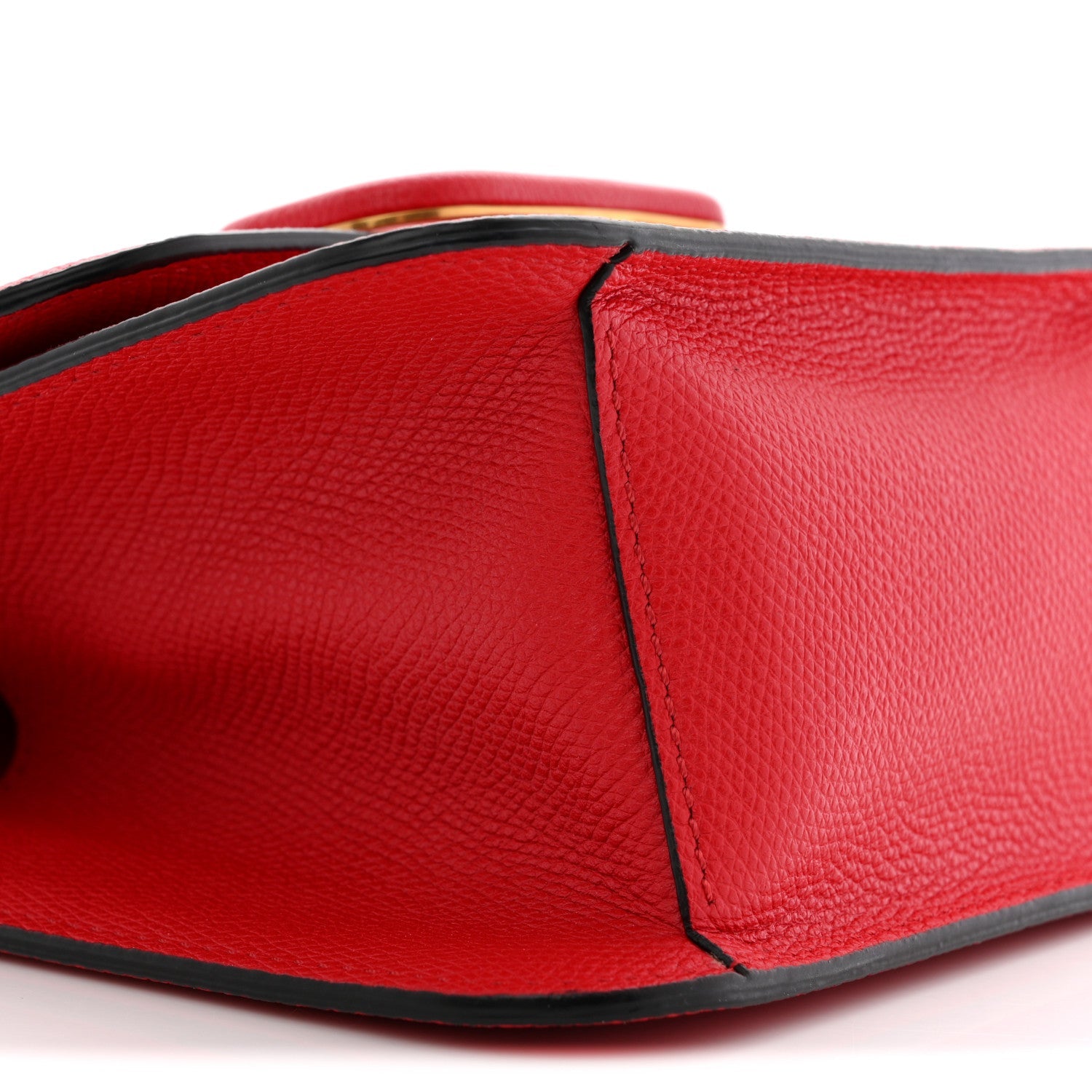 Grainy Calfskin Small VSling Shoulder Bag Red