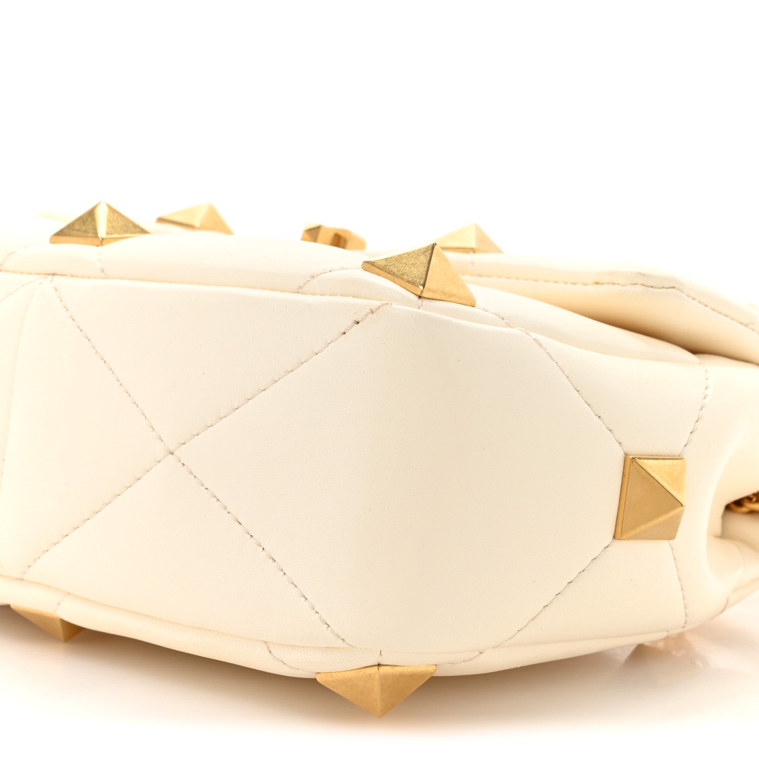 Nappa Medium Roman Stud Shoulder Bag Ivory