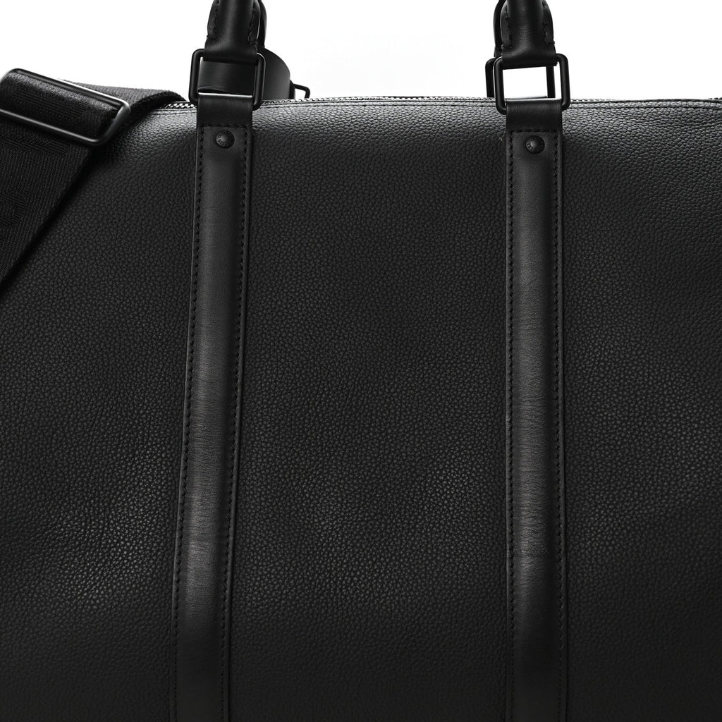 Grained Calfskin Aerogram Keepall Bandouliere 50 Black
