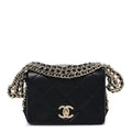 Lambskin Quilted Mini Chain Rows Flap Black