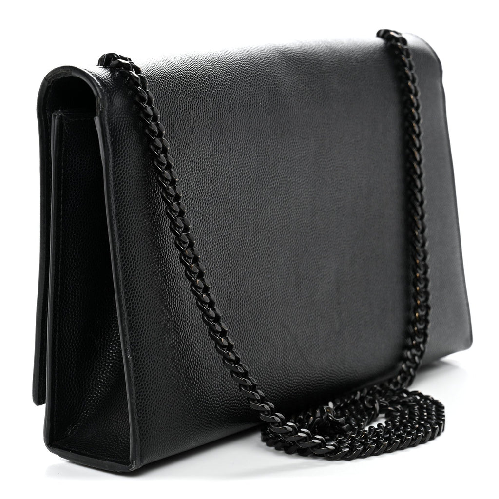Grain De Poudre Medium Classic Monogram Monochrome Kate Satchel Black