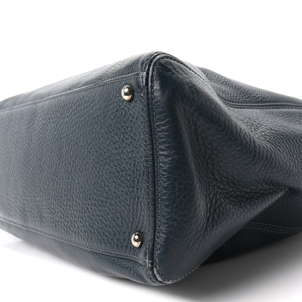 Calfskin Cerf Executive Shopper Tote Blue