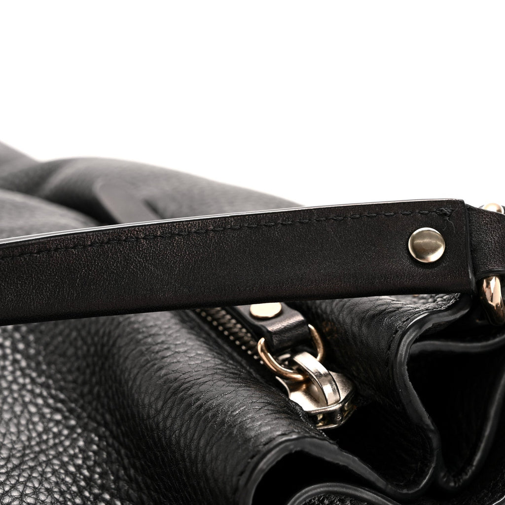 Grainy Calfskin House Check Medium Maidstone Black