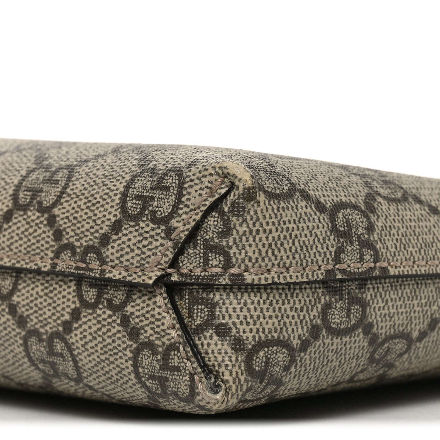 GG Supreme Monogram Azalea Calfskin Retro Interlocking G Wristlet Messenger Bag Beige Ebony Brown Sugar