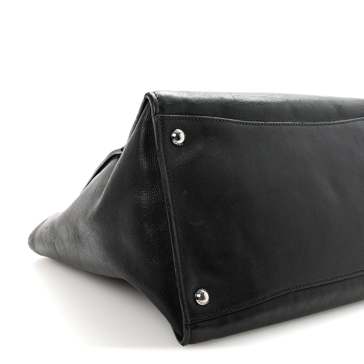 Glace Calf Twin Pocket Tote Black