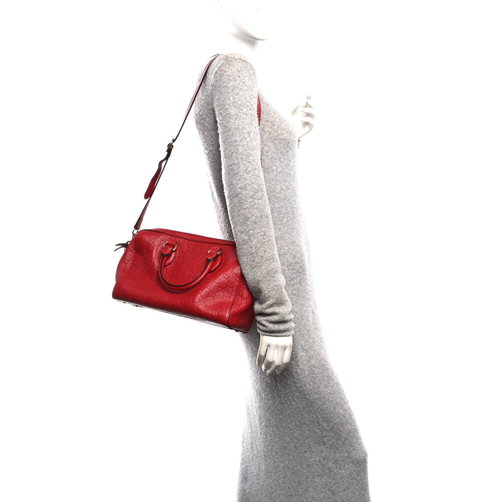 Guccissima Signature Boston Hibiscus Red