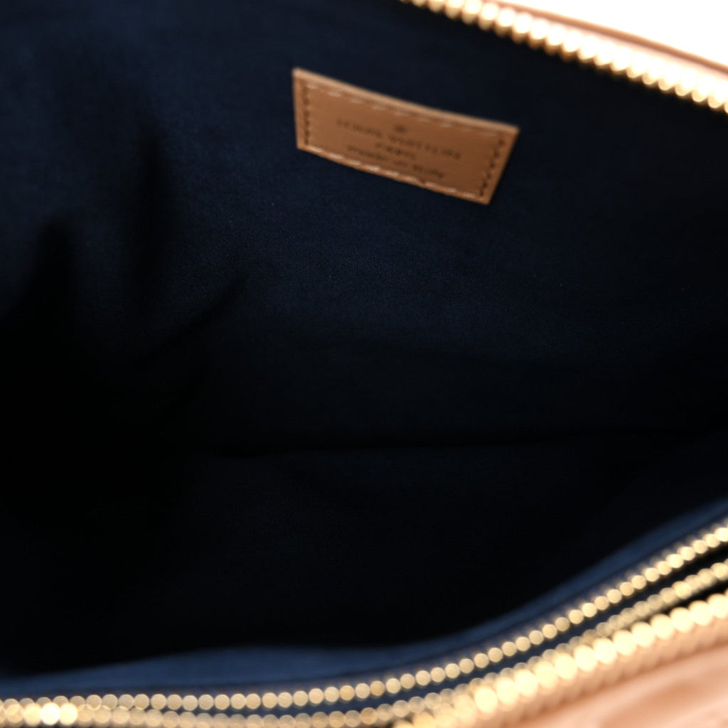 Lambskin Embossed Monogram Coussin PM Camel
