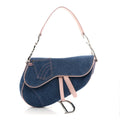 Patent Denim Jeans Saddle Bag Blue Pink