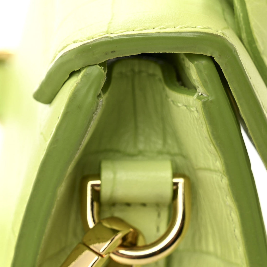 Calfskin Crocodile Embossed Le Chiquito Light Green