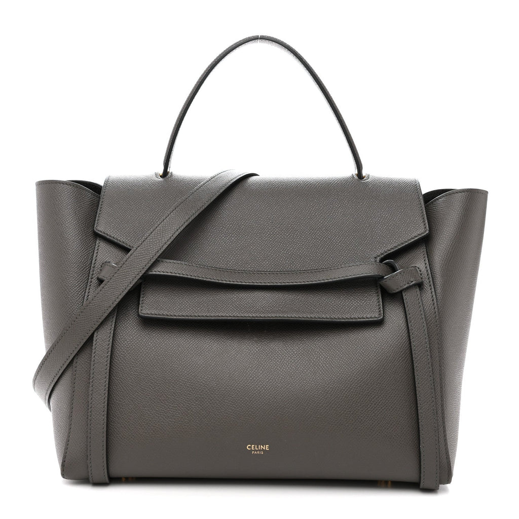 Grained Calfskin Mini Belt Bag Grey
