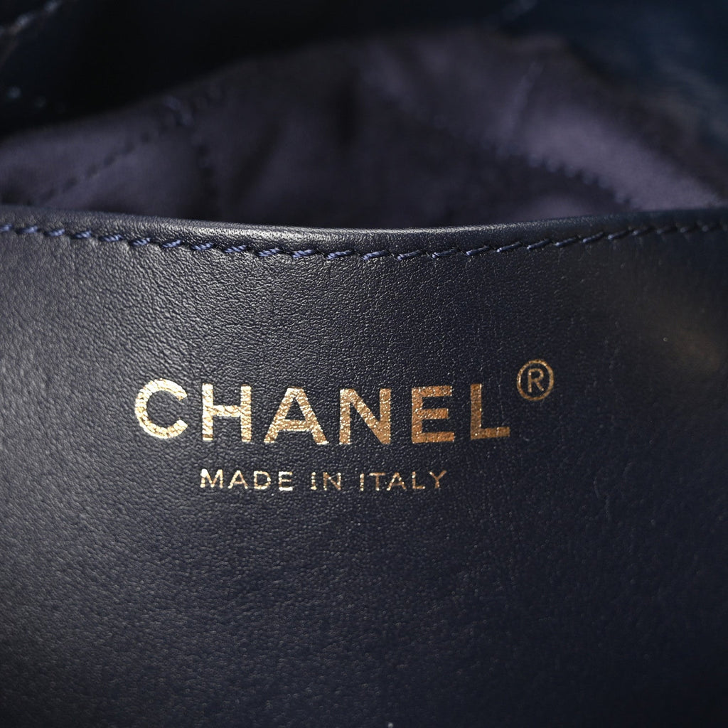Shaded Calfskin Quilted Mini Chanel 22 Blue Dark Blue