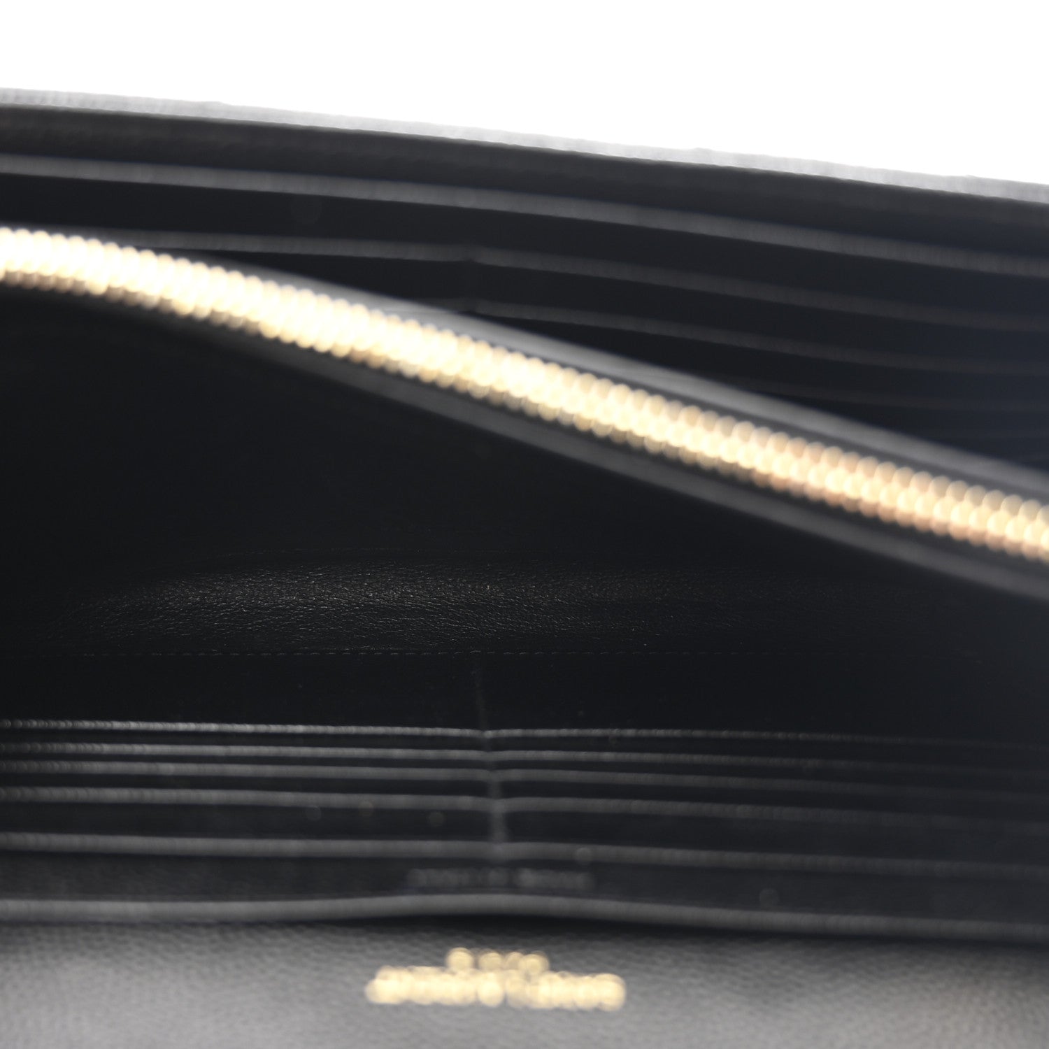 Grain De Poudre Matelasse Chevron Monogram Chain Wallet Black