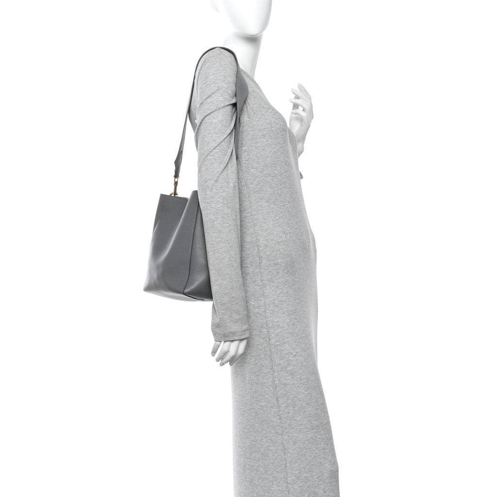 Soft Grained Calfskin Small Sangle Bucket Bag Kohl